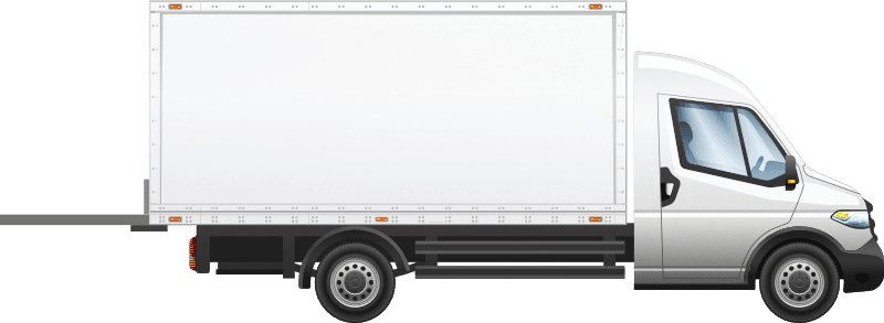 Luton van with tail lift
